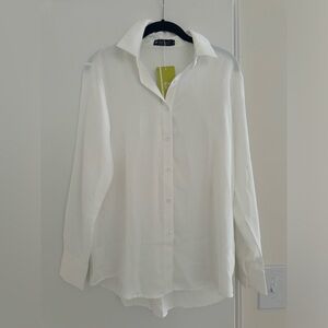 Silk white button up